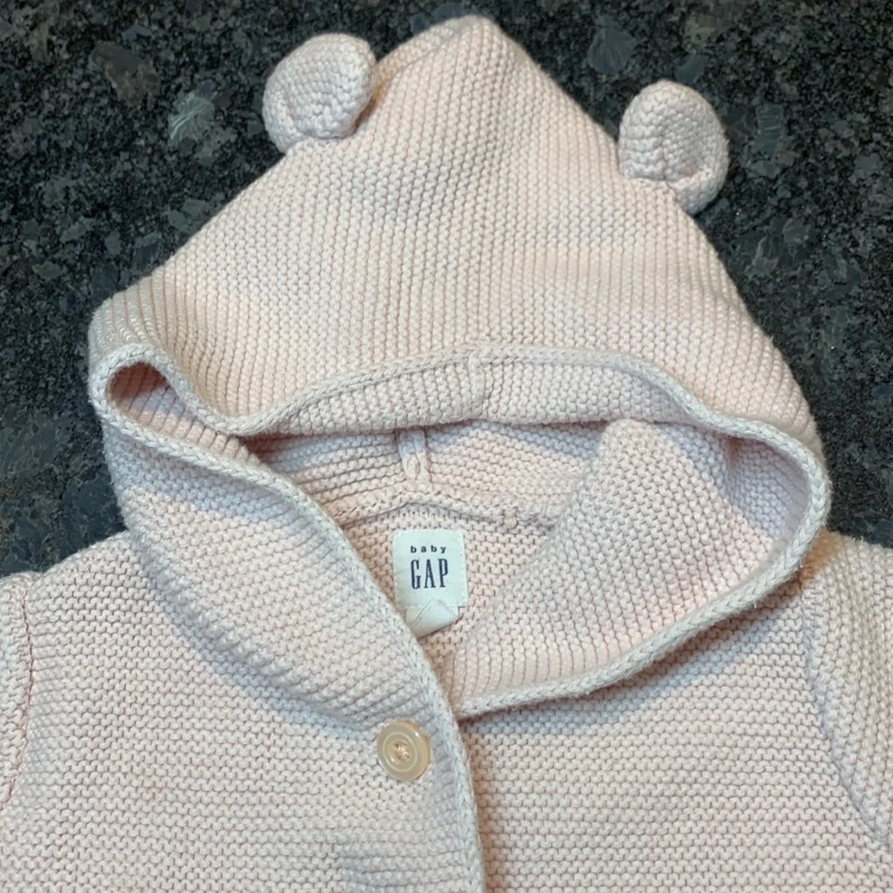 Baby Gap Girls Hooded Ears Sweater Jacket 6-12m